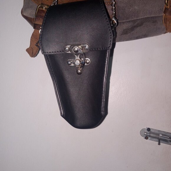 Coffin Purse Crossbody Leather& Chain strap.Goth Bag. - Picture 3 of 5